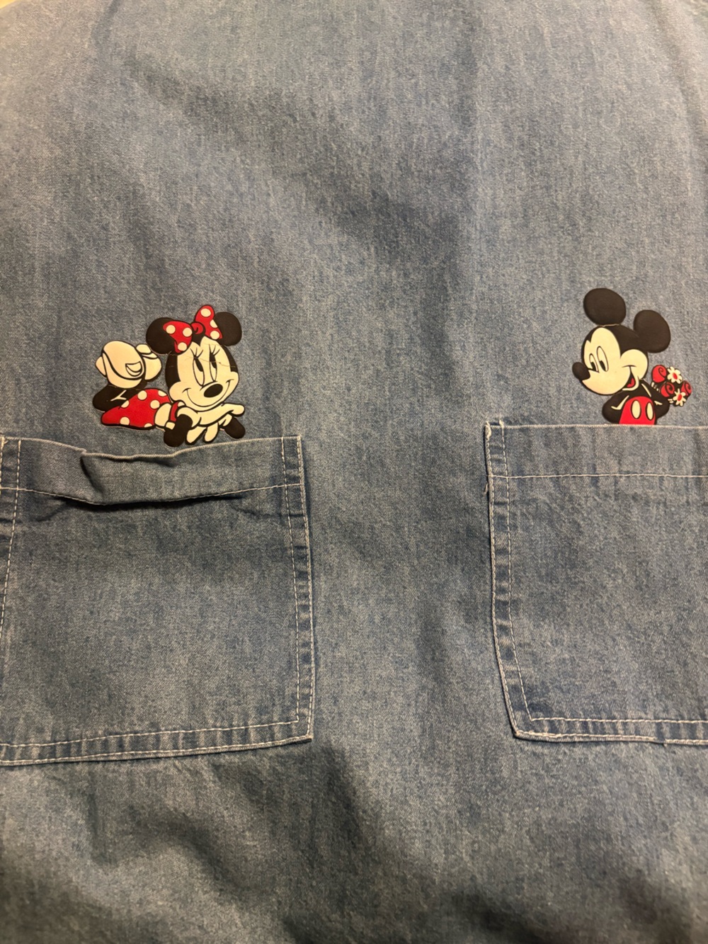 Vintage Disney Mickey Unlimited denim jumper dress Minnie Mouse Medium